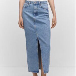Mango Slit Denim Skirt